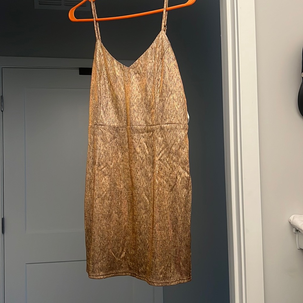 Lulus Bronze Iridescent Dress